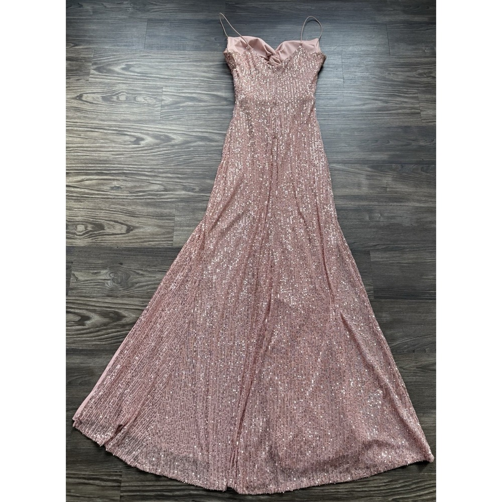 Prom Dress Gown Sparkle Slit Maxi Glam Old Money Fairycore Coquette Angelcore M - Picture 6 of 8